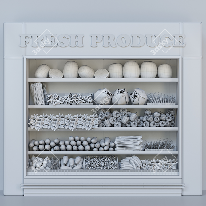 Supermarket Showcase 2 - Food, Groceries, Vegetables, Fruits 3D model image 2