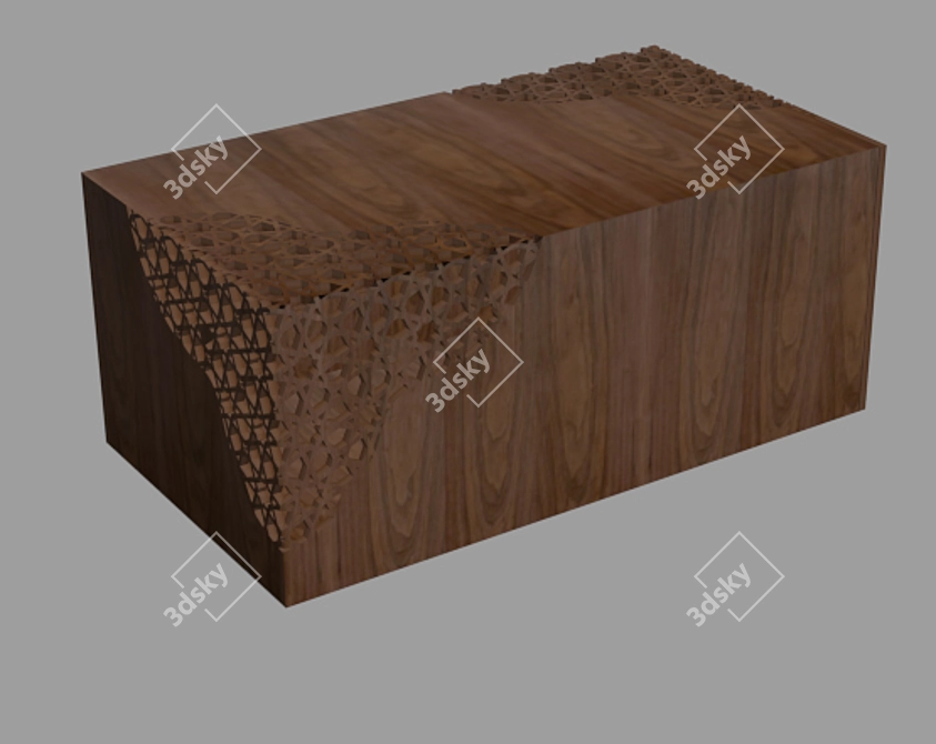 CNC Wooden Design Table 3D model image 1