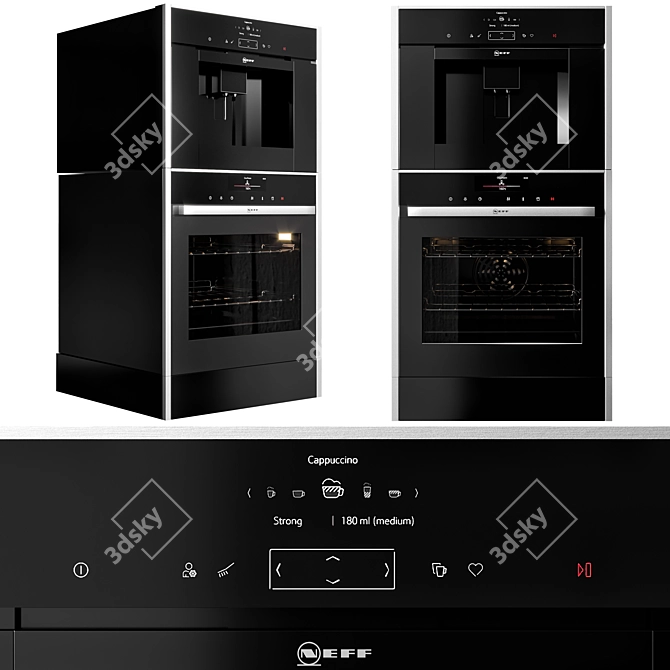 Ultimate Double Oven & Coffee Collection: Gaggenau, AEG, and Neff 3D model image 2