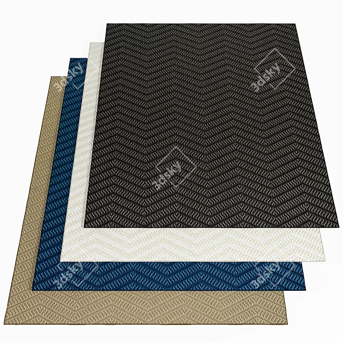 Modern Chevron Design Rug 3D model image 1