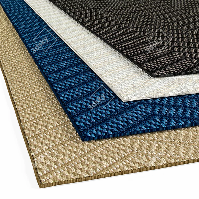 Modern Chevron Design Rug 3D model image 2