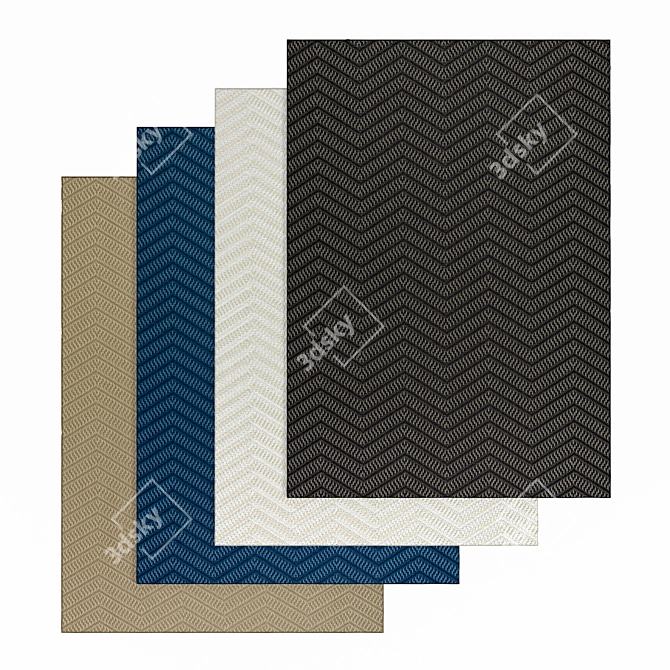 Modern Chevron Design Rug 3D model image 4