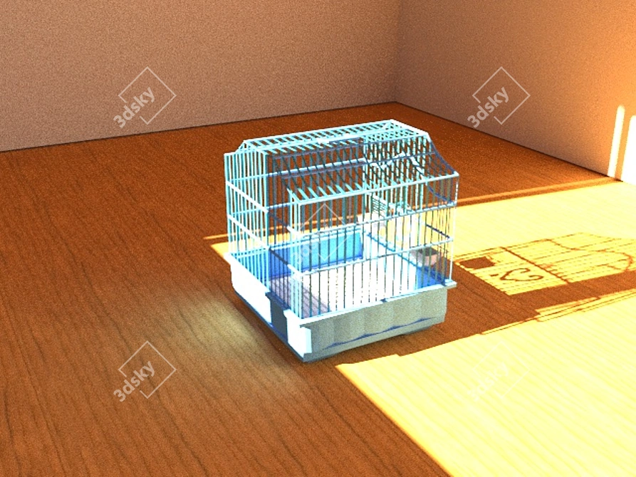 Elegant Bird Cage Decor 3D model image 2