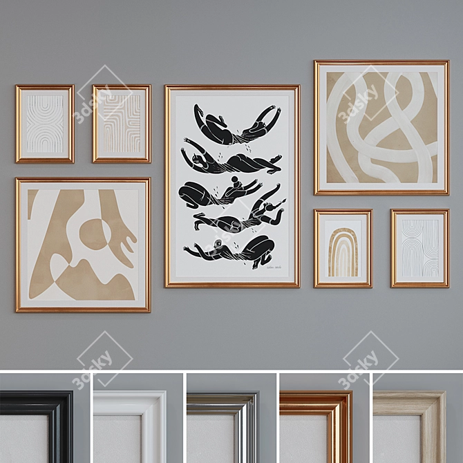 Modern Picture Frame Set 21 3D model image 1