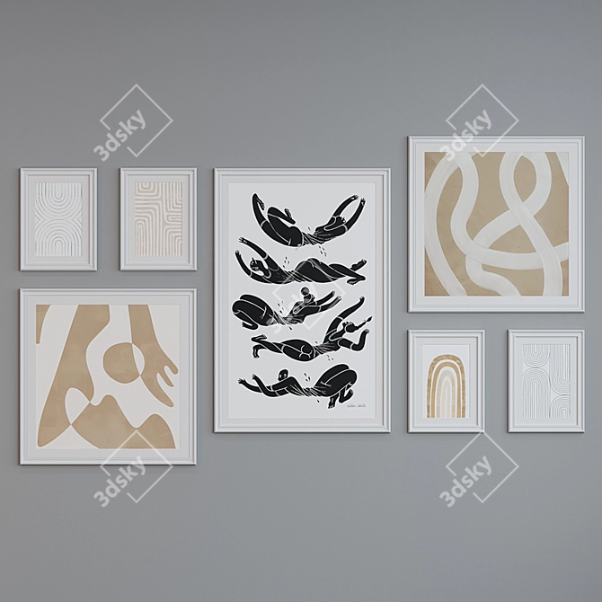 Modern Picture Frame Set 21 3D model image 4