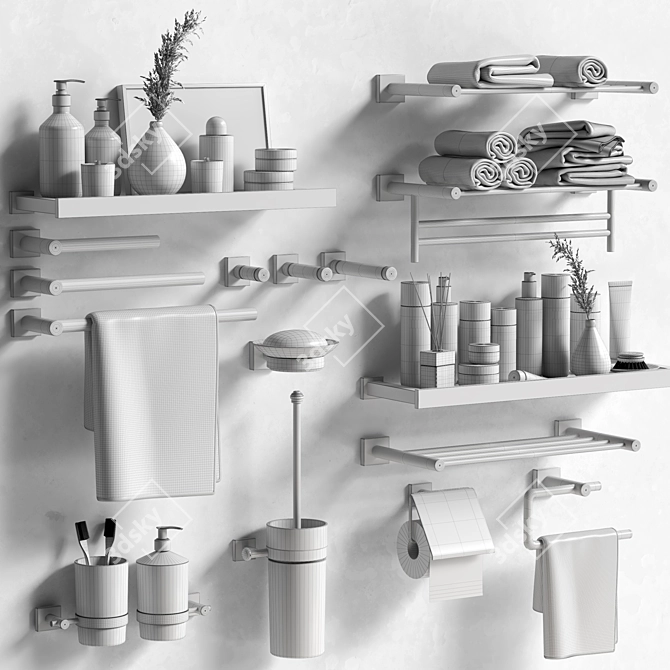 Versatile Bathroom Essentials Set 3D model image 6