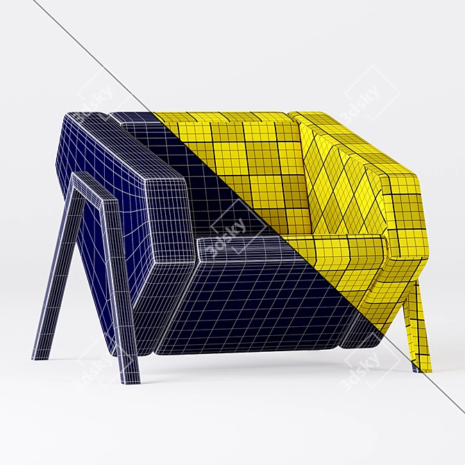 Sleek Minimalist Armchair 3D model image 3