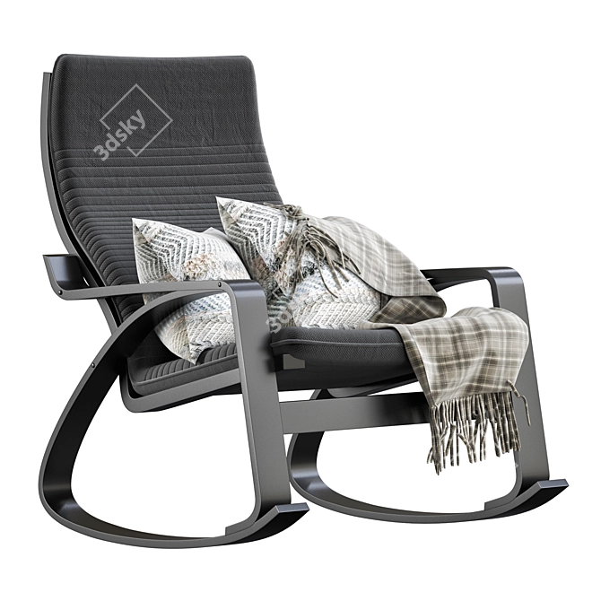 ComfortCrafts Modern Rocking Chair: The Perfect Addition to Your Home! 3D model image 3