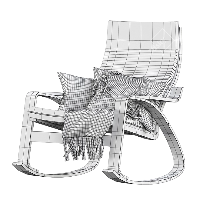 ComfortCrafts Modern Rocking Chair: The Perfect Addition to Your Home! 3D model image 7