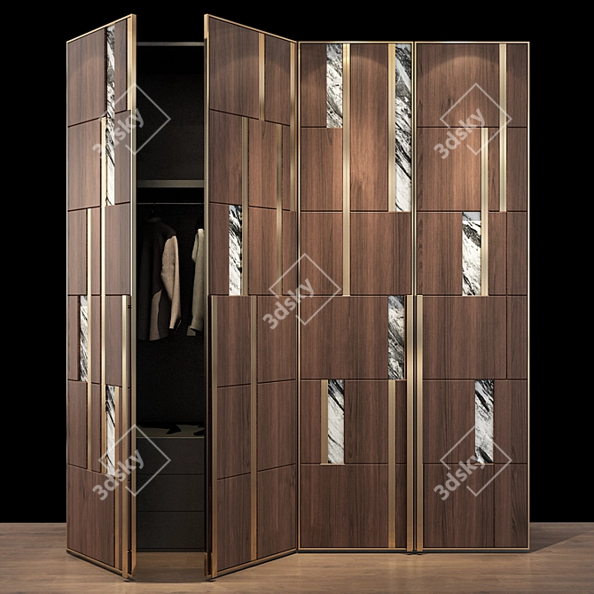 Versatile Wooden Cabinet Shelf 3D model image 1