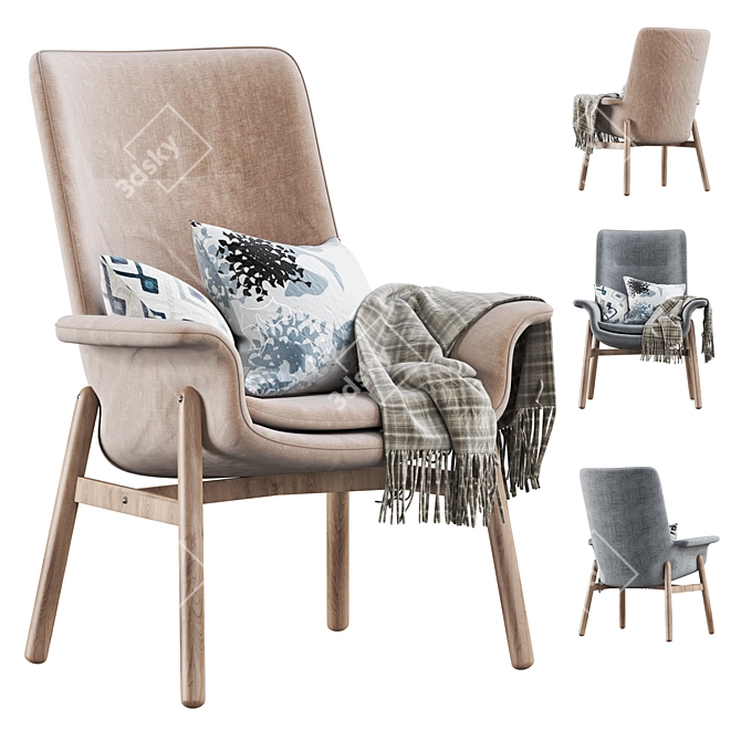 Stylish Vedbo Armchair by IKEA 3D model image 1