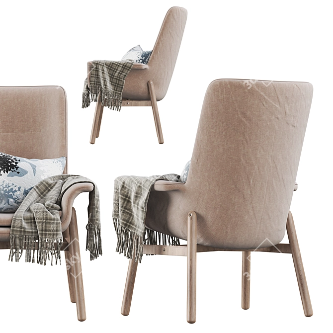 Stylish Vedbo Armchair by IKEA 3D model image 2