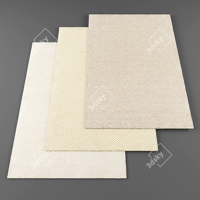 High res rugs set - 4 pcs 3D model image 1