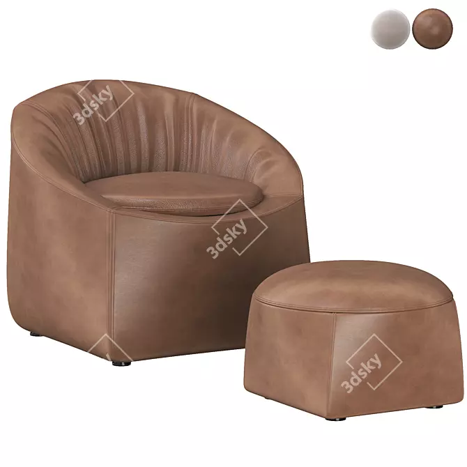 Minimalist Modern Armchair: Capri 3D model image 5