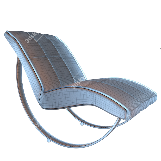 Leather Rocking Armchair 3D model image 3