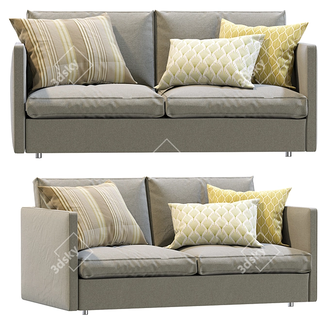 Modern West Elm Harris Sofa 3D model image 6