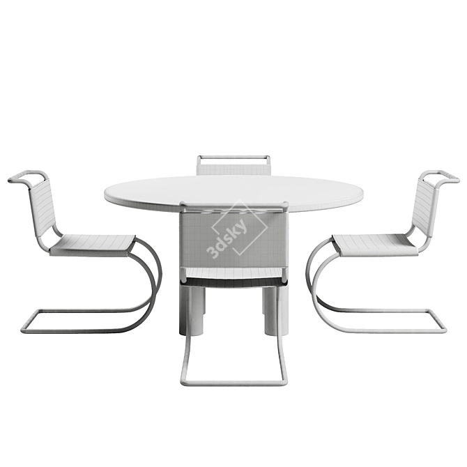 Knoll Dining Set (Mr Chair + Smalto Table) - мебельный комплект 

Modern Dining Excellence 3D model image 3