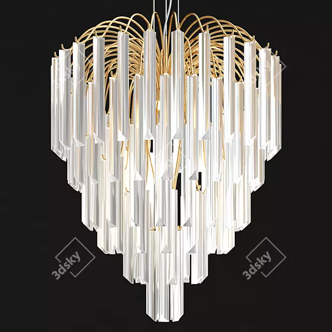 Elegant Lotus Suspension: 60cm Diameter 3D model image 1