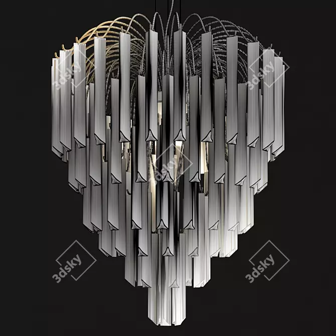 Elegant Lotus Suspension: 60cm Diameter 3D model image 2