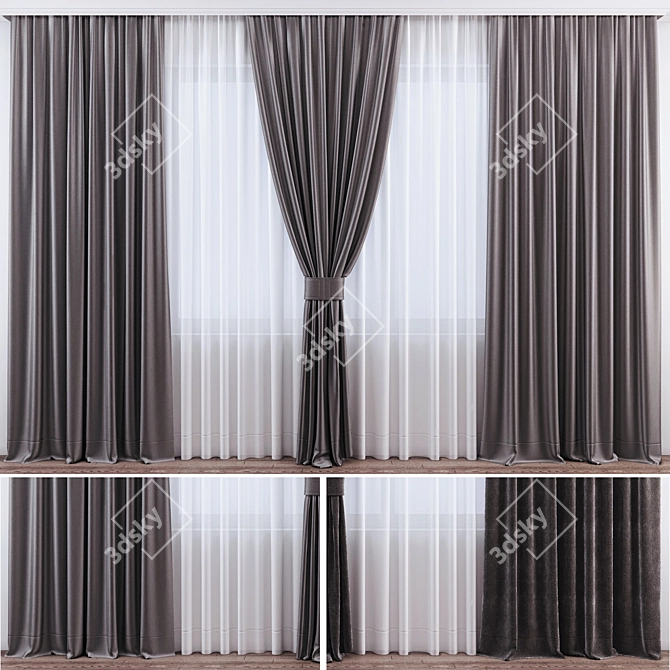 Elegant 2014 Curtains 3D model image 1