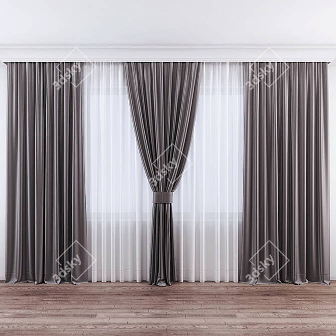 Elegant 2014 Curtains 3D model image 2