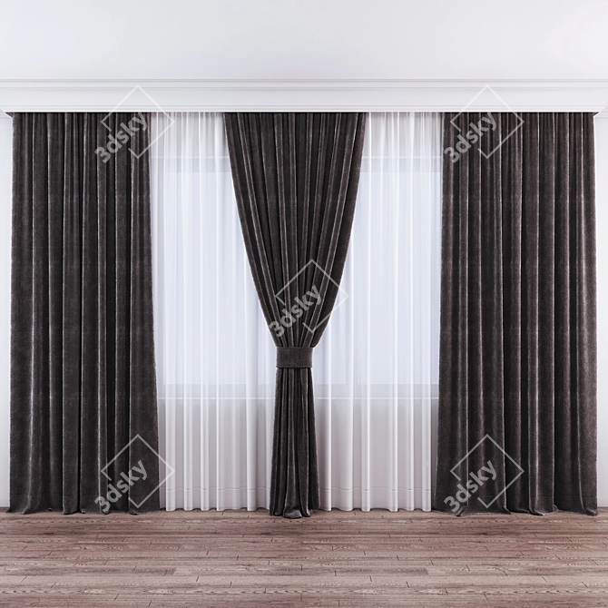 Elegant 2014 Curtains 3D model image 3