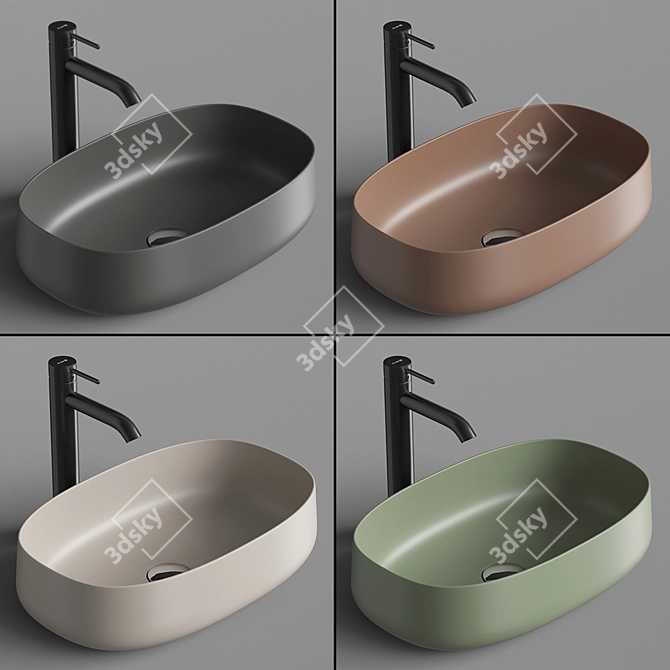 ArtCeram COGNAC 55 Sink Set 3D model image 3