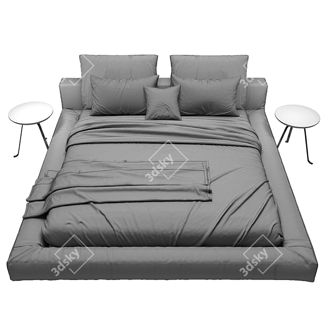 Bonaldo Matrimonial Bed: Sleek and Spacious 3D model image 5