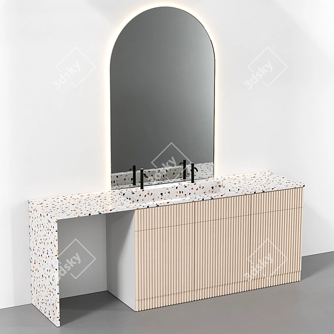 Luxury Bathroom Furniture Set 3D model image 3