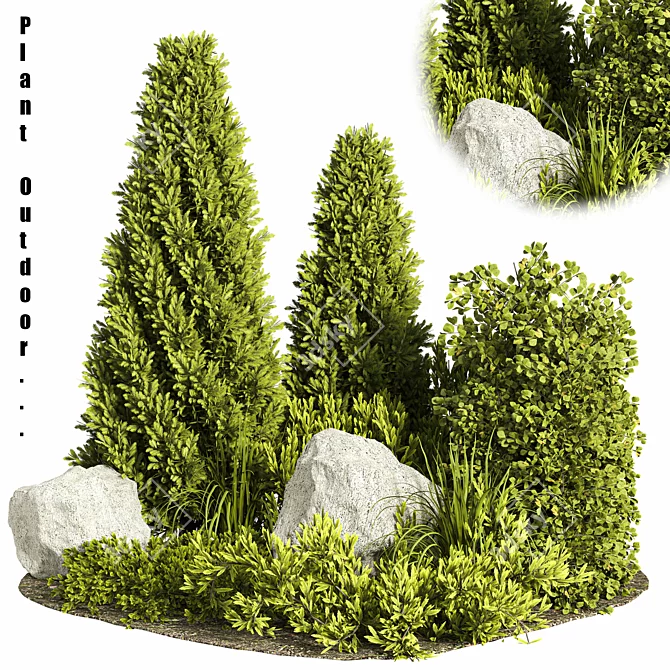 Outdoor Plant Set 06: Stylish & Versatile 3D model image 7