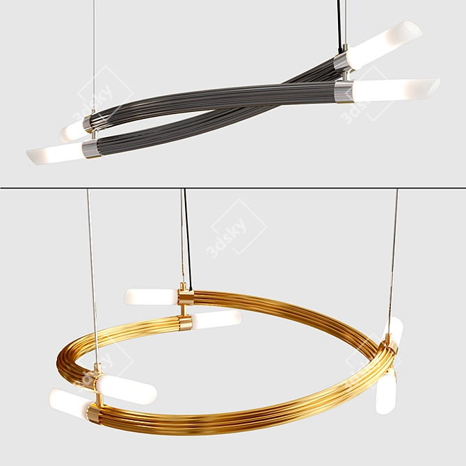 Elegant Italian Pendant Lamp Collection 3D model image 5