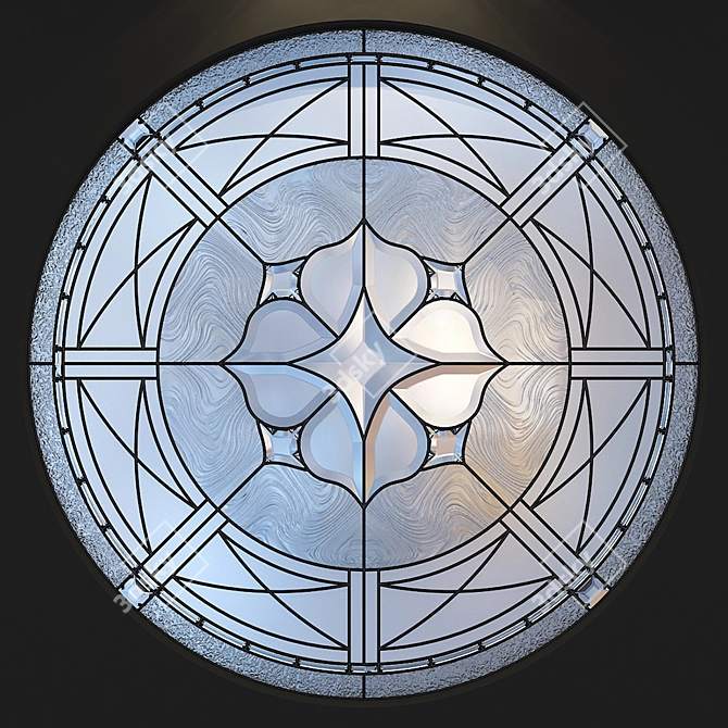 Circular Stained Glass Panel 3D model image 1