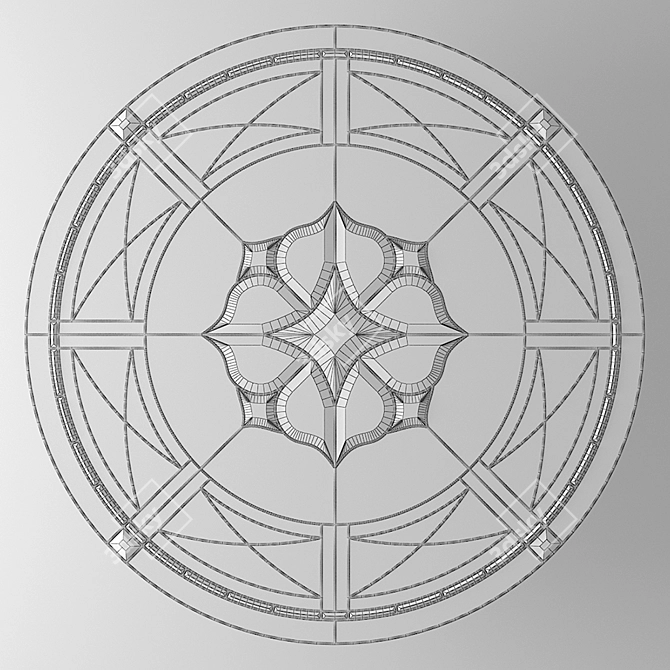 Circular Stained Glass Panel 3D model image 3