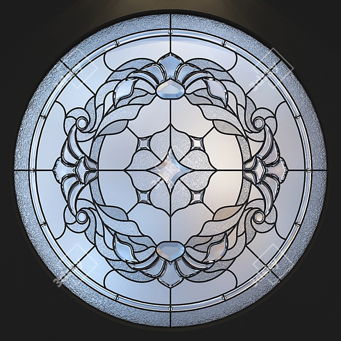 Round Stained Glass - 1000x1000mm Size 3D model image 1