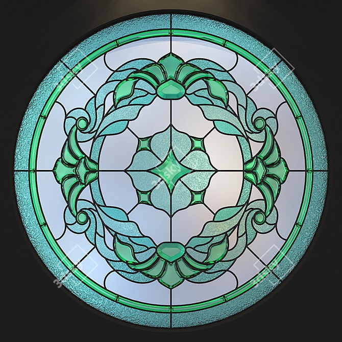 Round Stained Glass - 1000x1000mm Size 3D model image 2