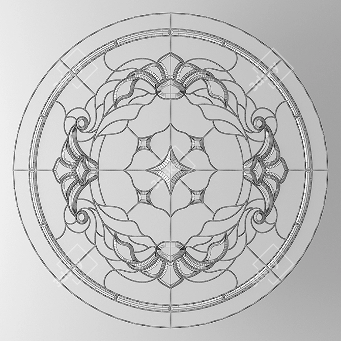 Round Stained Glass - 1000x1000mm Size 3D model image 3