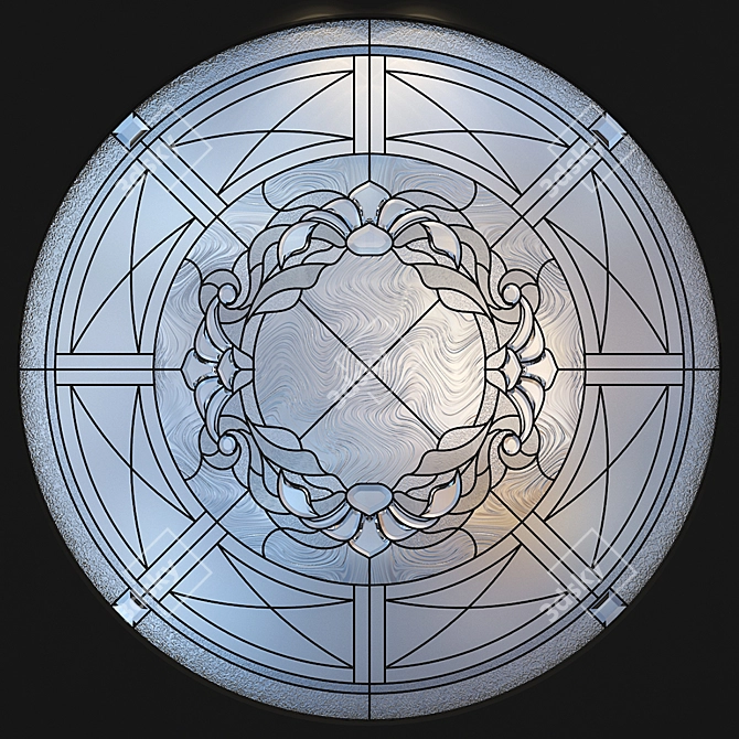 Radiant Round Stained Glass 3D model image 1