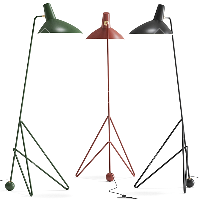 TRIPOD HM8 Metal Floor Lamp 3D model image 1