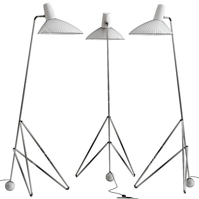 TRIPOD HM8 Metal Floor Lamp 3D model image 2