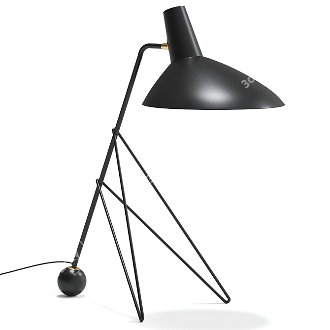 Vintage Tripod MH9 Table Light 3D model image 2