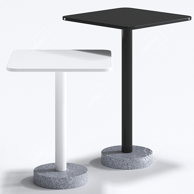 Bernardo Steel Garden Side Table - Stylish and Durable 3D model image 3
