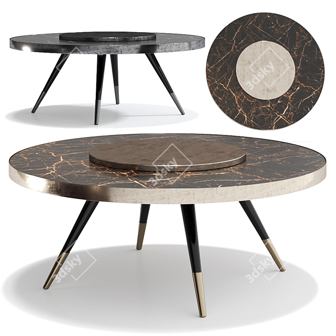 Luxury Mayfair Sahara Noir Marble Table 3D model image 1