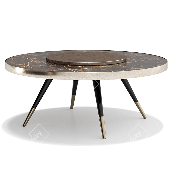 Luxury Mayfair Sahara Noir Marble Table 3D model image 2