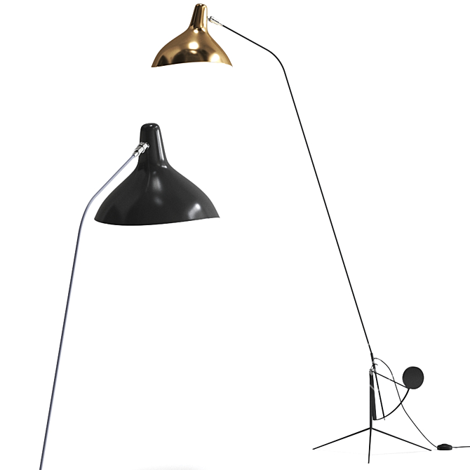 Sleek MANTIS GR-BL Floor Lamp 3D model image 2