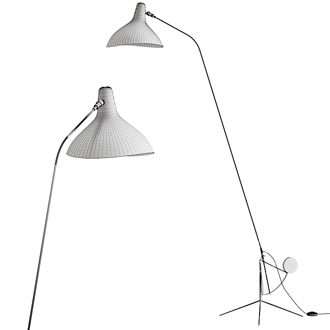 Sleek MANTIS GR-BL Floor Lamp 3D model image 3