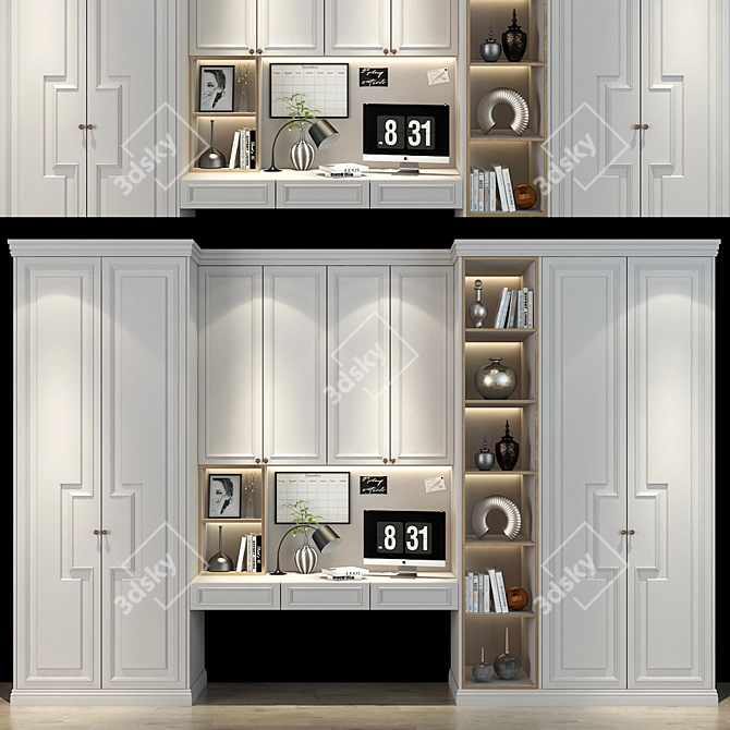 Modern Wooden Cabinet - 0373 3D model image 1