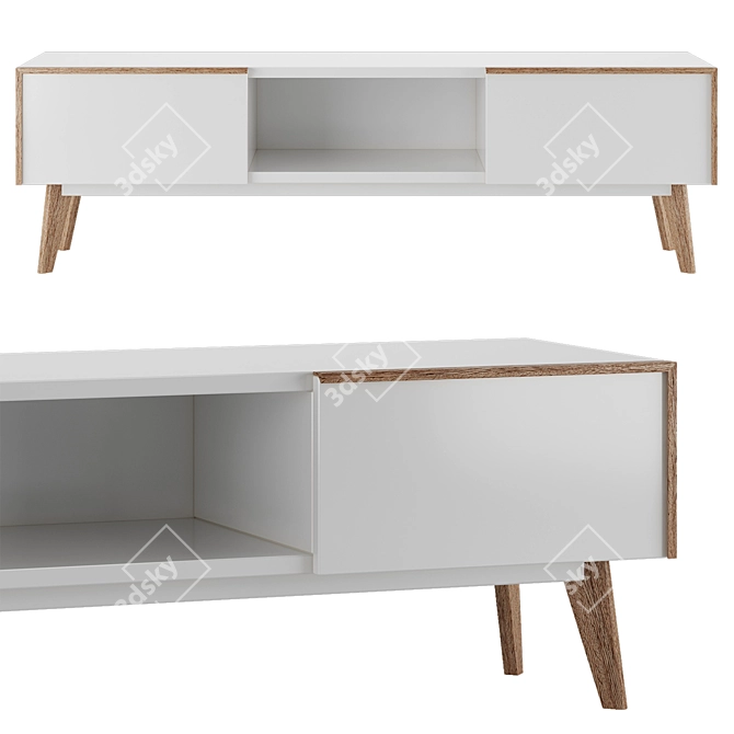 Meety TV Stand - Stylish Spanish Design 3D model image 1