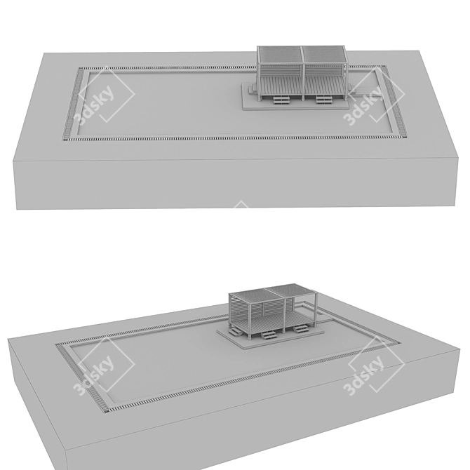 Island Oasis Pool with Pergola 3D model image 3