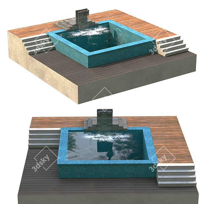Serenity Falls Pool 3D model image 2