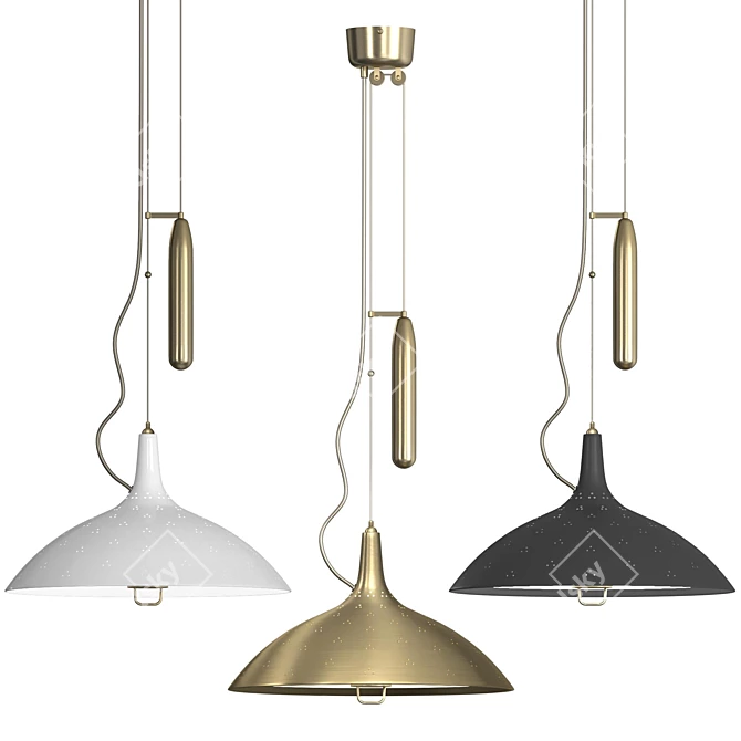 Modern Gubi Pendant Light 3D model image 2